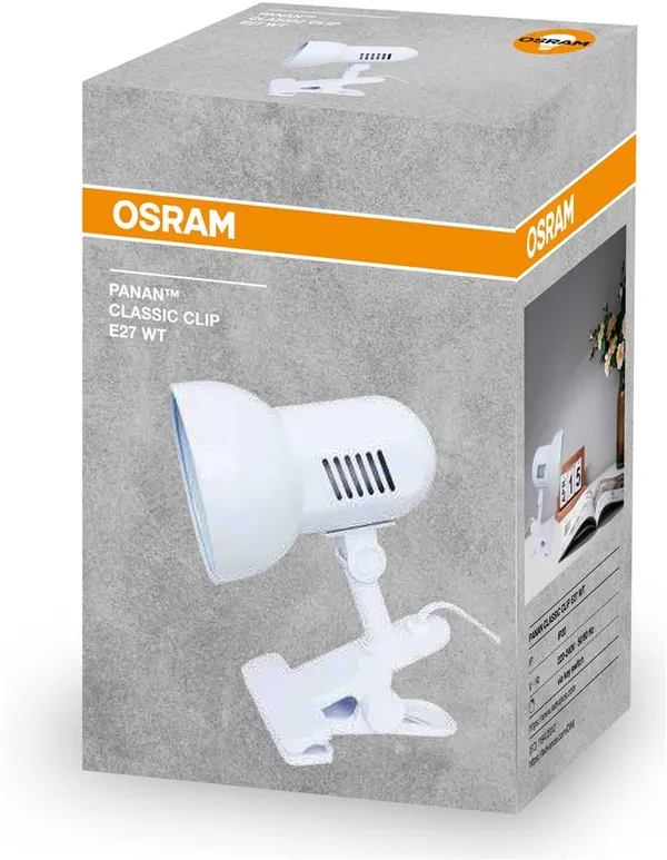 Лампа настольная OSRAM Panan CLASSIC CLIP E27, белый