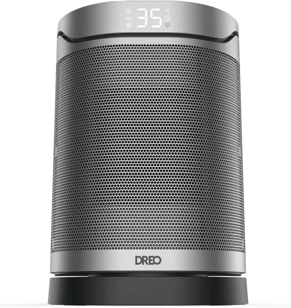 Купити Тепловентилятор Dreo, 20м2, 1500Вт, електр. упр-ння, керамич.нагрів.елемент, пульт ДУ, 3 швидк., срібний