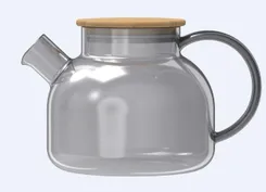 Заварник ARDESTO Graphite 1000мл, боросилікатне скло, бамбук, cірий фото