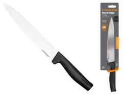 Кухонний ніж для м'яса Fiskars Hard Edge, 21.6см, нержавіюча сталь, пластик, чорний фото