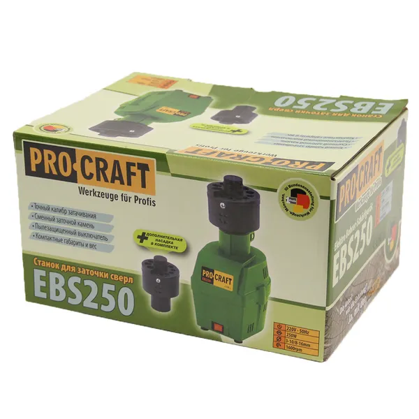 Верстат для заточування свердл Procraft EBS 250 (2 насадки) купити в Україні