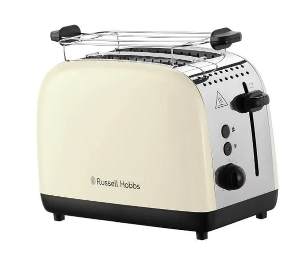 Тостер Russell Hobbs Colours Plus 1600Вт, подогрев, разморозка, металл, бежевый