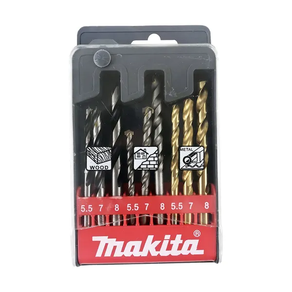 Набір свердел дерево, метал, бетон Makita 9 шт