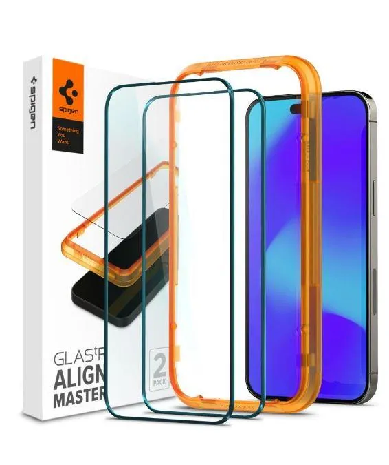 Захисне скло Spigen для Iphone 14 Pro, tR Align Master FC (2 Pack), Clear