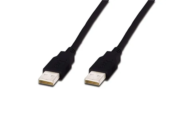 Кабель DIGITUS USB-A (M/M) зарядки/синхронизации, 1.8м, черный