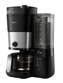 Кофеварка Philips капельная All-in-1 Brew 1.25л, зерно + молотый, дисплей, подогрев кофейника, кофемолка, черный фото