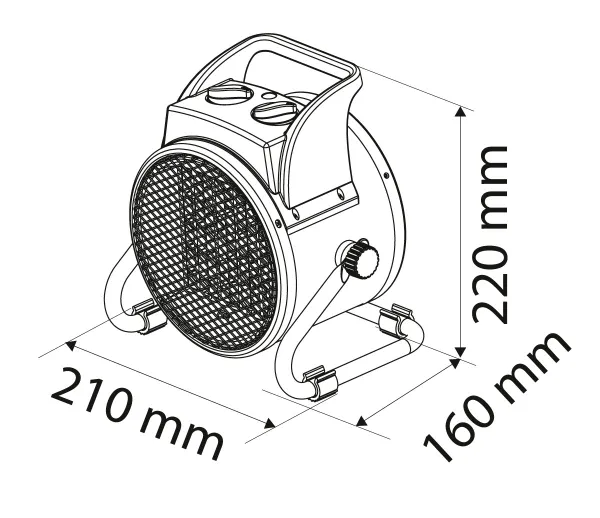 Купить Тепловая пушка электрическая Neo Tools, 2кВт, 30м кв, 197м куб/ч, керамический нагрев. элемент (PTC), чёрный