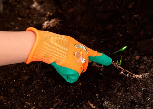 Перчатки рабочие детские Neo Tools, латексное покрытие, полиэстер, дышащая верхняя часть, рисунок, р.4, оранжевый в наличии