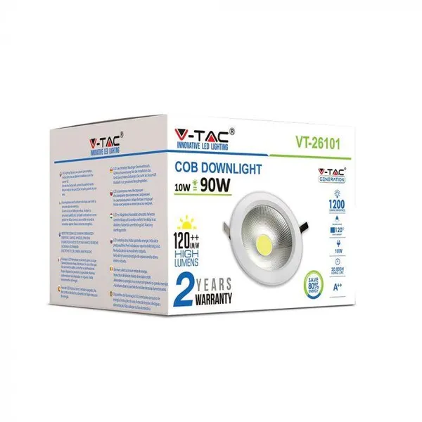 Світильник точковий LED V-TAC SKU-1272 10Вт 1200Лм 6400K 130мм білий