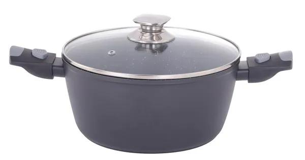 Кастрюля со стеклянной крышкой ARDESTO Gemini Bari, 3.9л, алюминий, черный