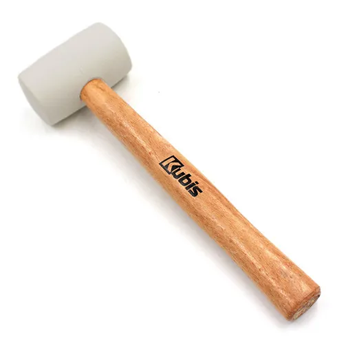 Киянка гумова 450 г, 60 мм дерев'яна ручка Kubis 02-02-4345 біла ціна в Україні
