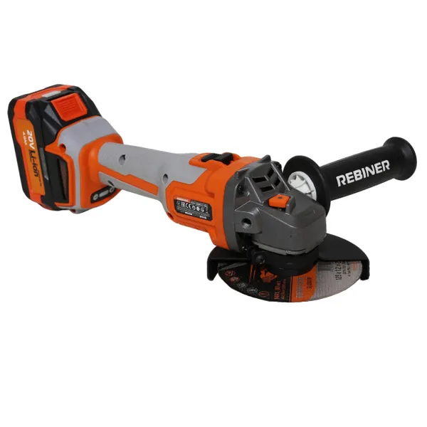Купить Бесщеточная аккумуляторная болгарка 125 мм, 20 В Rebiner RAG-125BLK/20Li в кейсе