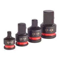Перехідник Milwaukee, набір 4шт, 1/2"-3/4", 1/2"-3/8", 3/8"-1/2", 3/8"-1/4", для торцевих головок фото