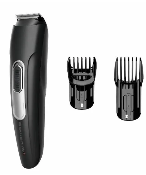 Триммер Rowenta Stylis Easy, для бороды и усов, сеть+акум., насадок-2, сталь, черный