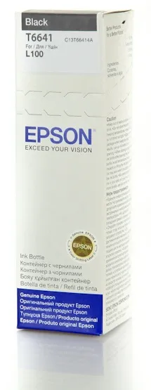 Контейнер з чорнилом Epson T6641 EcoTank L110/L120/L121/L1300/L1455/L210/L300/L3050/L3060/L3070/L355/L382/L386/L486/L550/L605/L655/L364/L132/L222/L312/L366/L456/L566 black фото
