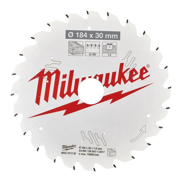 Диск пиляльний PFTE THIN KERF MILWAUKEE, O184х30х1,6мм, 24 зуб. ціна в Україні