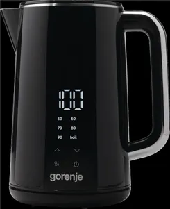 Электрочайник Gorenje 1.7л, двойные стенки, LED дисплей, Strix контроль, черный фото