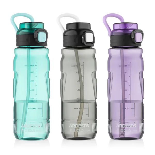 Заказать Бутылка для воды ARDESTO Sport 1000мл, пластик, фиолетовый с доставкой