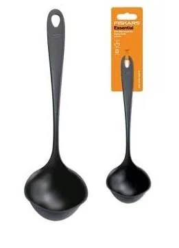 Ополоник Fiskars Essential, 28см, пластик, чорний