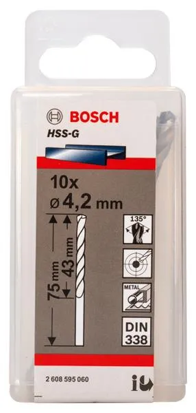 Свердло по металу Bosch HSS-G 4.2 мм., 10 шт.