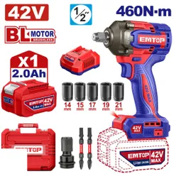 Гайковерт акумуляторний ударний EMTOP ECIWL42461 фото