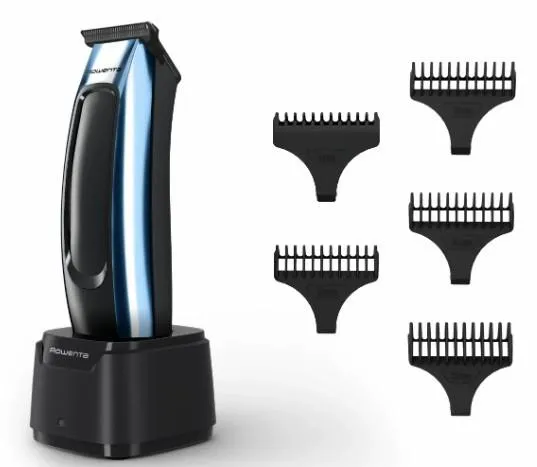 Машинка для стрижки Rowenta Barber Experience, сеть+акум., роторный мотор, насадок-5, кейс, нерж. сталь, синий