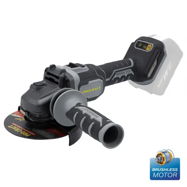 Безщіткова акумуляторна шліфмашина 125 мм Procraft Industrial AG125B (без АКБ та ЗП) Kick back control