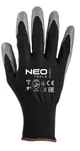 Перчатки рабочие Neo Tools комплект 12шт, полиэстер с нитриловым покрытием, р.9, серо-черный цена в Украине