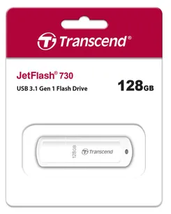 Накопичувач Transcend 128GB USB 3.1 Type-A JetFlash 730 Білий фото