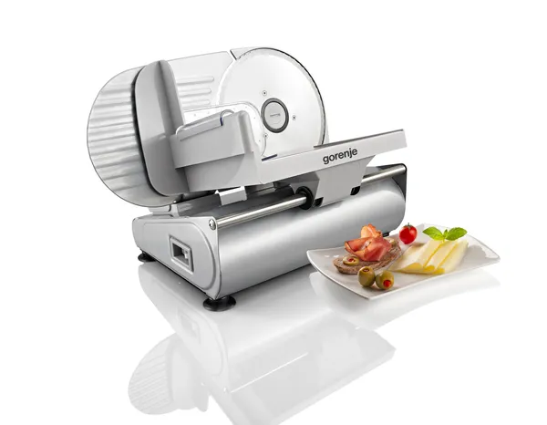 Заказать Ломтерезка Gorenje, 180Вт, лезвие-нерж.сталь, диаметр ножа-190мм, корпус-металл/пластик, серый с доставкой