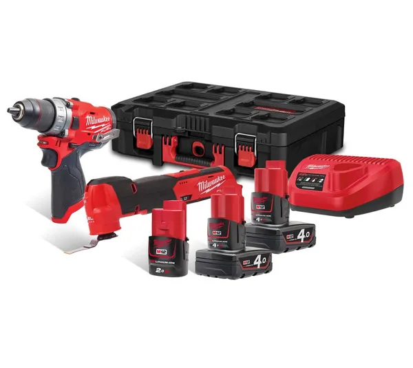 Набір з 2х інструментів безщіткових акумуляторних MILWAUKEE M12 FPP2AX-423P (Дриль-шурупокрут M12 FUEL FDD-0, інстр. багатофункц