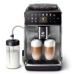 Кофемашина Saeco GranAroma 1.8л, зерно + молоко, автомат.капучинатор, авторецептов - 8, черно-серебристый фото