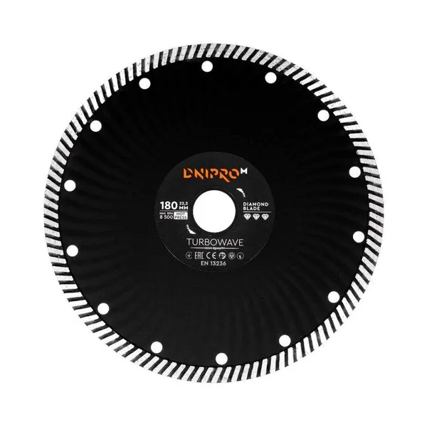 Алмазний диск Dnipro-M 180 мм 22,2 мм Turbowave фото №1