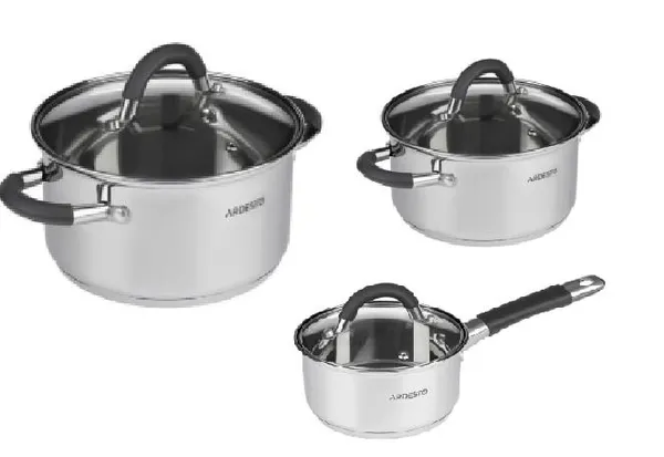 Набор посуды ARDESTO Gemini Salerno, 6 предметов, нержавеющая сталь, силикон