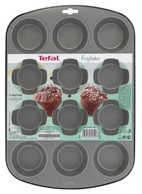 Форма для выпечки мафинов Tefal Easybake baking, на 12шт, 38х27х3 см, углеродистая сталь