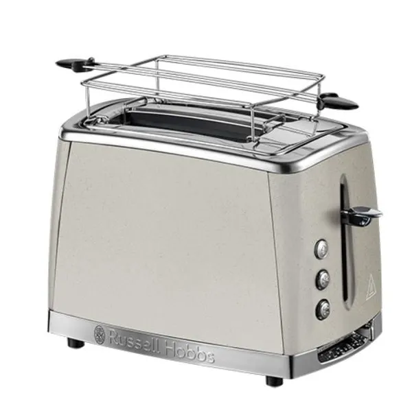 Toaster Russell Hobbs Luna Stone 2 Slice, 1550Вт, нержавеющая сталь+ пластик, подогрев, размораживание, бежевый