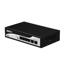 Коммутатор 2E PowerLink SP402F 6xFE (4xPoE, 2xUplink), 55Вт, Неуправляемый фото