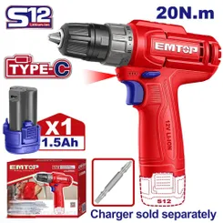 Отвертка аккумуляторная EMTOP ECDL12456 (без ЗУ) фото