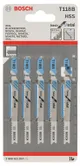 Полотно пилочное для электролобзика Bosch по металлу T 118 B, 1.9-2.3х92мм, 5шт
