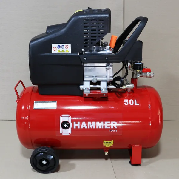 Поршневий компресор 260 л/хв, 50 л Hammer HM-143 масляний прямоприводний купити в Україні
