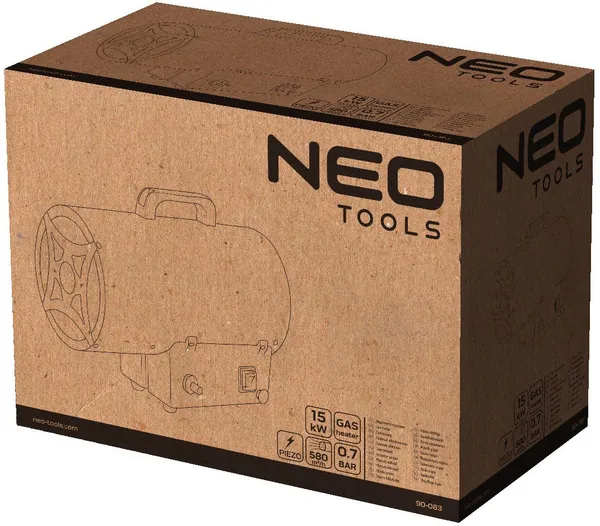 Обогреватель тепловая пушка газовая Neo Tools, 15кВт, 0.7 бар фото №10