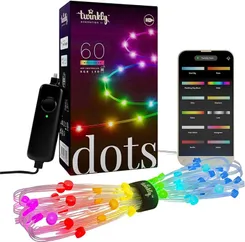 Гірлянда Smart LED Twinkly Dots Lights RGB 60 IP20 3м кабель прозорий без БЖ фото