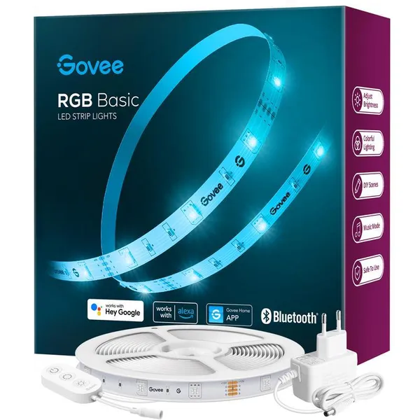 Лента светодиодная умная Govee H615A RGB Smart Wi-Fi + Bluetooth LED Strip Lights 5м з мікрофоном Белый