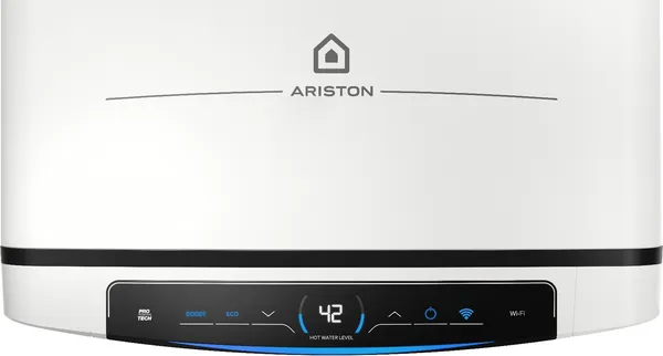 Купити Водонагрівач електр. Ariston плаский слім VELIS PRO DRY WIFI 100 EU, 100л, 2*1,5кВт, сух тен, ун. монтаж, електр. кер-ння, B, Італія, Білий