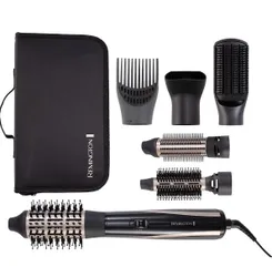 Фен-щетка Remington Blow Dry & Style Caring, 1200Вт, режимов-2, иониз-я, хол. обдув, кейс для хранения, керамика, черно-золотой фото