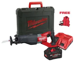 Пила шабельна акумуляторна MILWAUKEE, M18 FSX-801C (+зар.пр., 1 акум.Х 8Аг, кейс)+M18 ALIS-0+жилетка фото