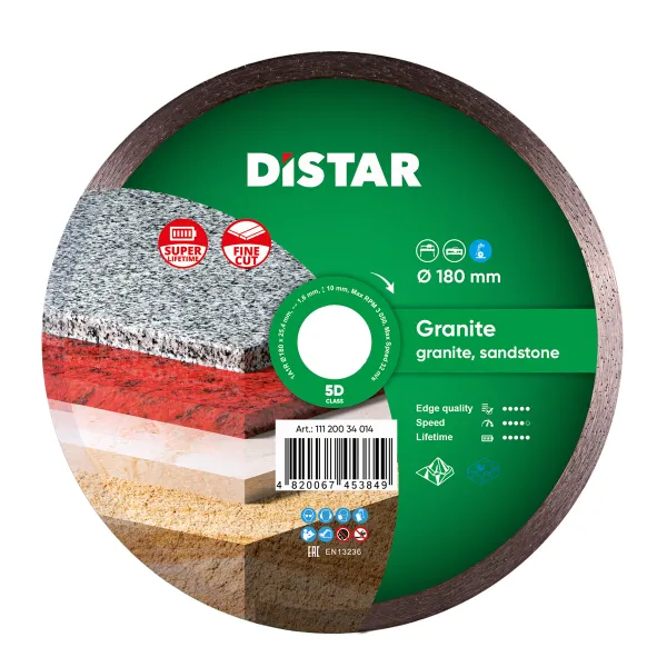 Круг алмазный отрезной Distar 1A1R 180 Granite фото №1