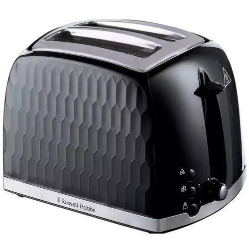 Тостер Russell Hobbs Honeycomb 850Вт, широкие слоты, пластик, черный