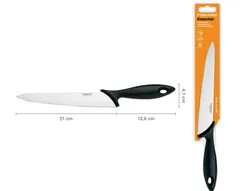 Кухонный нож универсальный Fiskars Essential, 21см, нержавеющая сталь, пластик, черный фото