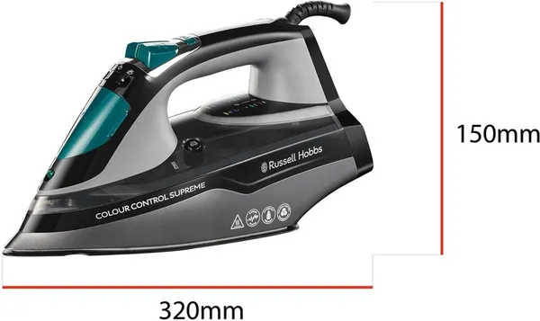 Утюг Russell Hobbs Colour Control Supreme, 3100Вт, 350мл, паровой удар -180гр, постоянный пар - 50гр, керам. подошва, красно-серый купить в Украине